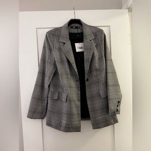 Missguided Grey Plaid Boyfriend Blazer in Size US 10
